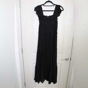 Chic Black Ruffled Maxi Dress